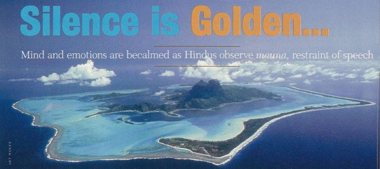 Silence is Golden . . .