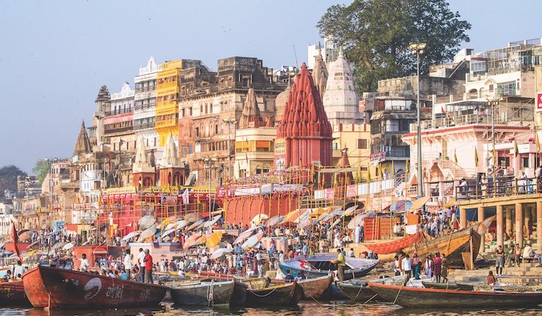 The Ghats: Pilgrims flock to the steps leading into the Ganga